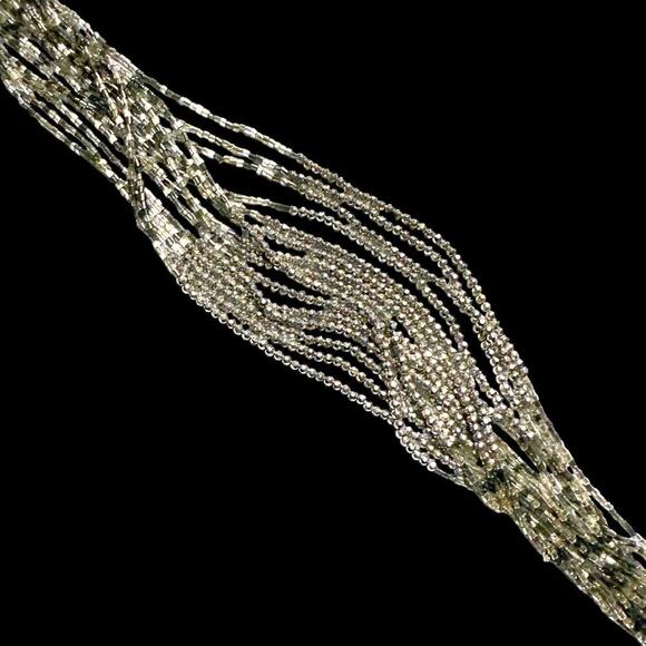 Ann Taylor LOFT Multi Strand Sparkle Twist Faceted Glass Charcoal Bead Necklace - Picture 10 of 10